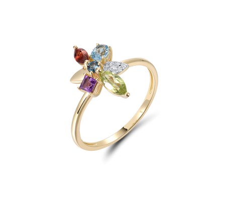 14KYW  Multi Colour Stone Ring(R322143MUL14KYW)