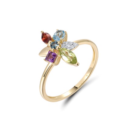 14KYW  Multi Colour Stone Ring(R322143MUL14KYW)