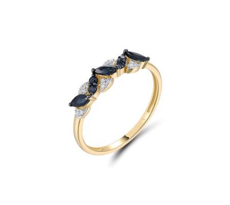 14KYWB  Blue Sapphire Ring(R322196SAP14KYWB)