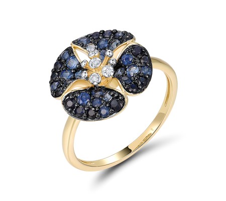 14KYWB  Blue Sapphire Ring(R322363SAP14KYWB)