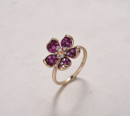 14KYWB  Pink Sapphire,Ruby Ring(R322364PRU14KYWB)