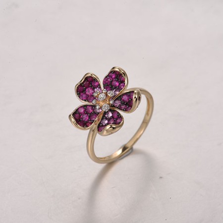 14KYWB  Pink Sapphire,Ruby Ring(R322364PRU14KYWB)
