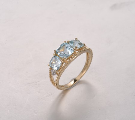 14KYW  Blue Topaz (Sky Blue) Ring(R322392BKT14KYW)
