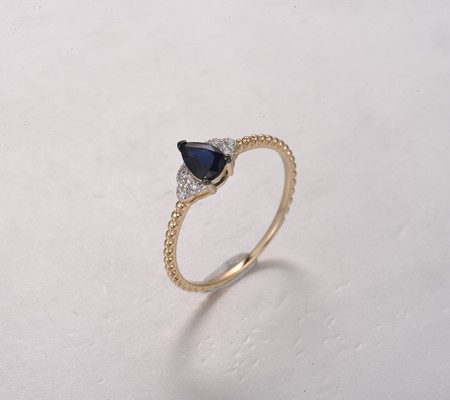 14KYWB  Blue Sapphire Ring(R322396SAP14KYWB)