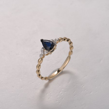 14KYWB  Blue Sapphire Ring(R322397SAP14KYWB)