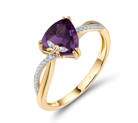 18KYW Ring Amethyst,Diamond (R600109AME18KYW)