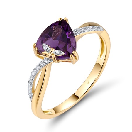 18KYW Ring Amethyst,Diamond (R600109AME18KYW)
