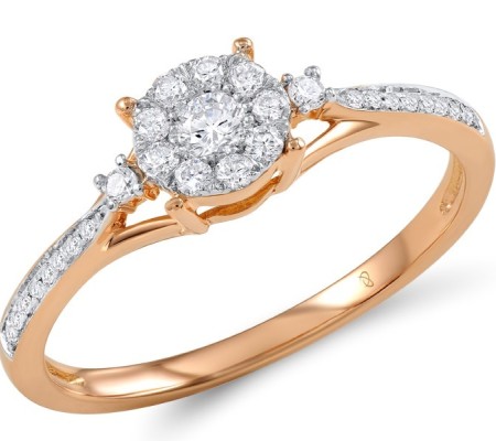 18KRW Ring Diamond (R600112DIA18KRW) - US 6
