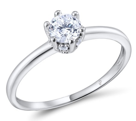 Sterling Silver Bridal Ring White Cubic Zirconia (S301055AWCZSL925) - US 5.5