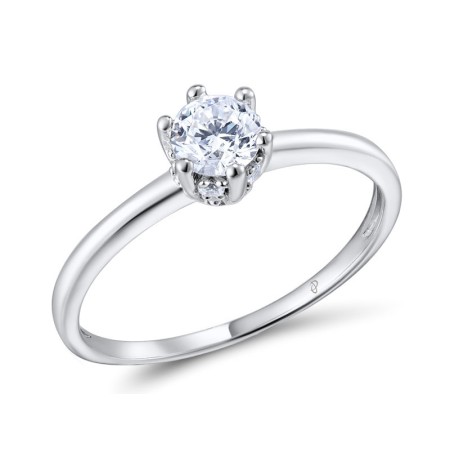 Sterling Silver Bridal Ring White Cubic Zirconia (S301055AWCZSL925) - US 5.5