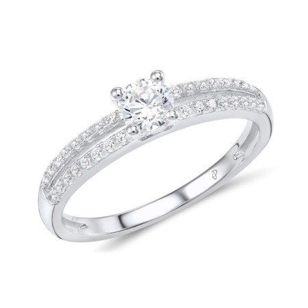 Sterling Silver Bridal Ring White Cubic Zirconia (S301057AWCZSL925) - US 5.5