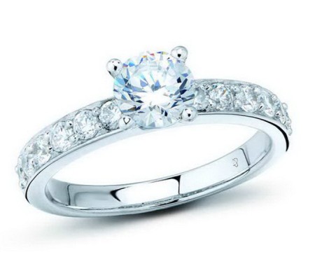 Sterling Silver Bridal Ring White Cubic Zirconia (S301058AWCZSL925) - US 5