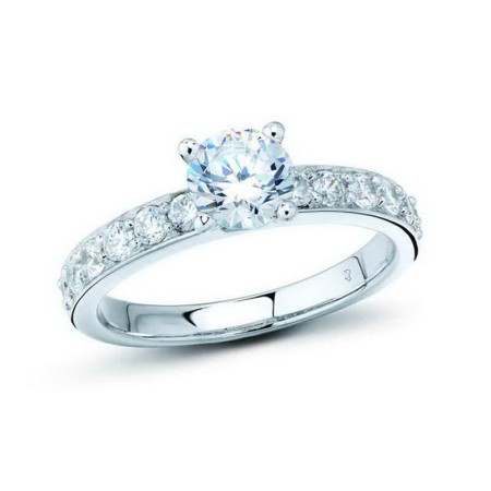 Sterling Silver Bridal Ring White Cubic Zirconia (S301058AWCZSL925) - US 5