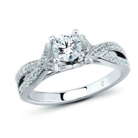 Sterling Silver Bridal Ring White Cubic Zirconia (S301059AWCZSL925) - US 5.5