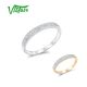 VISTOSO Pure 14K 585 White Rose Gold Rings For Women Sparkling Diamond Rings Promise Engagement Anniversary Simple Style Fine Jewelry