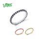 VISTOSO Pure 14K White Rose Yellow Gold Ring For Women Blue Sapphire Ruby Emerald Simple Style Eternity Ring Gift Fine Jewelry