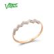 VISTOSO Authentic 14K 585 Rose Gold Ring For Women Sparkling Diamonds Stackable Wedding Engagement Gifts Delicate Fine Jewelry