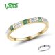 VISTOSO 14K Y/W Gold Rings For Women Genuine Shiny Diamond Fancy Blue Sapphire Emerald Engagement Anniversary Chic Fine Jewelry